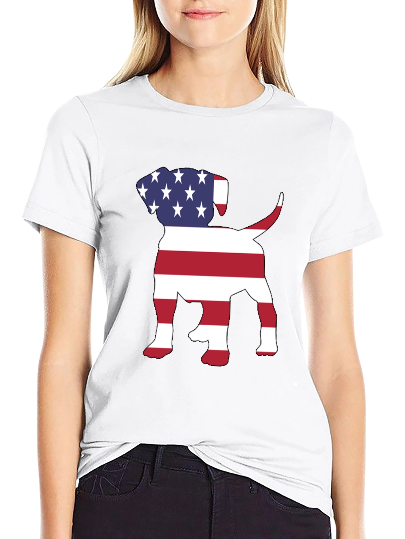 Camiseta Hombre Diseño Americano de Perro