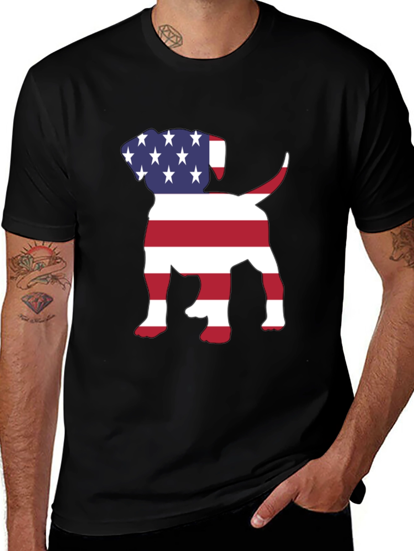 Camiseta Hombre Diseño Americano de Perro