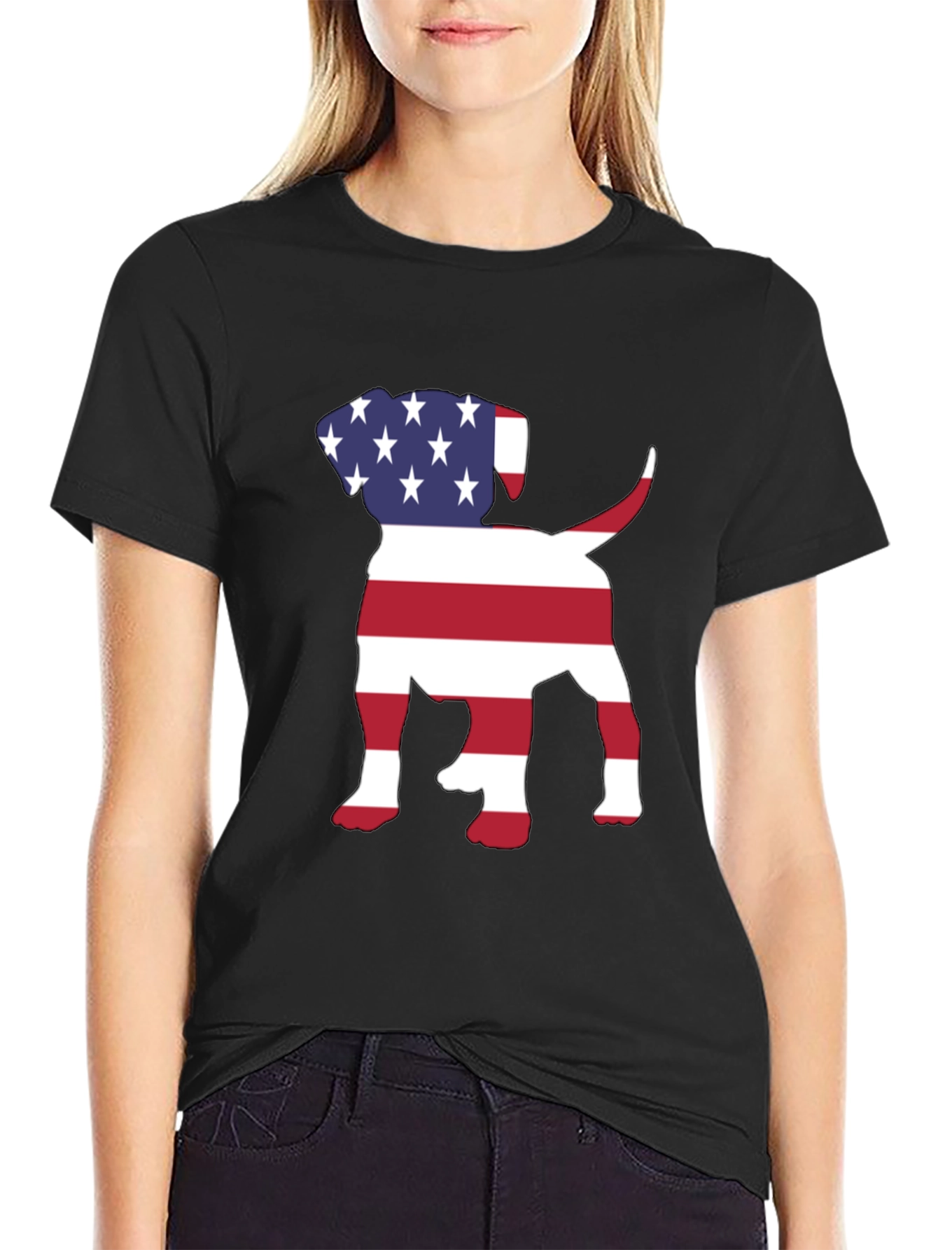 Camiseta Hombre Diseño Americano de Perro