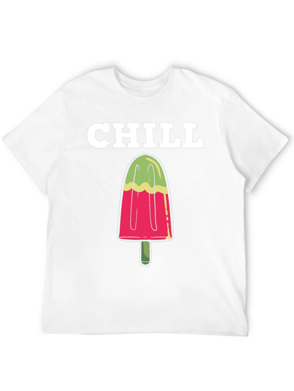 Camiseta Hombre Negra Chill Helado Verano