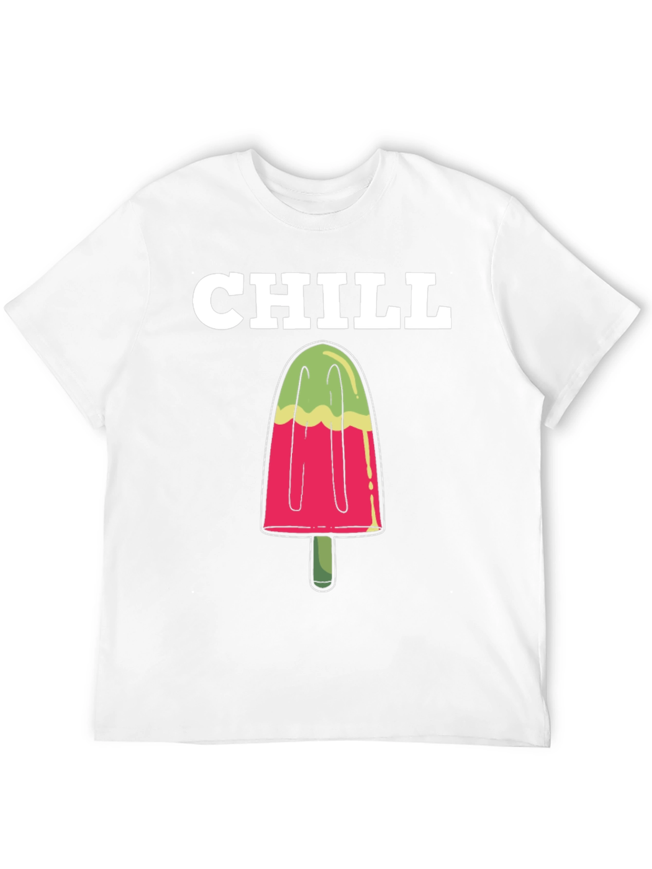 Camiseta Hombre Negra Chill Helado Verano