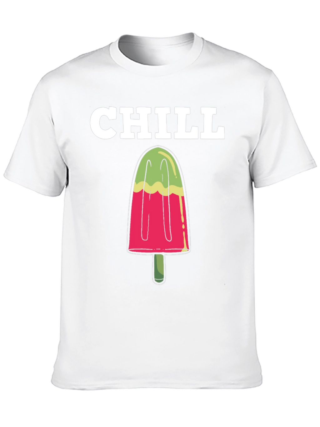 Camiseta Hombre Negra Chill Helado Verano
