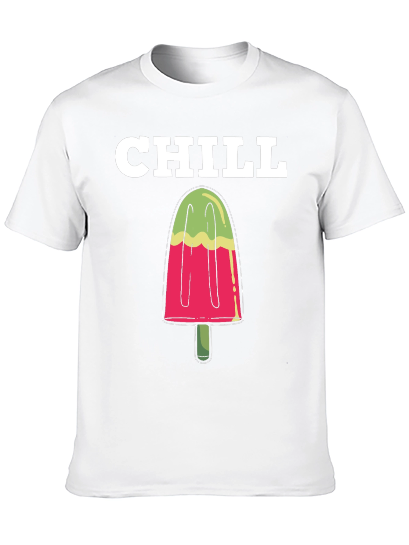 Camiseta Hombre Negra Chill Helado Verano
