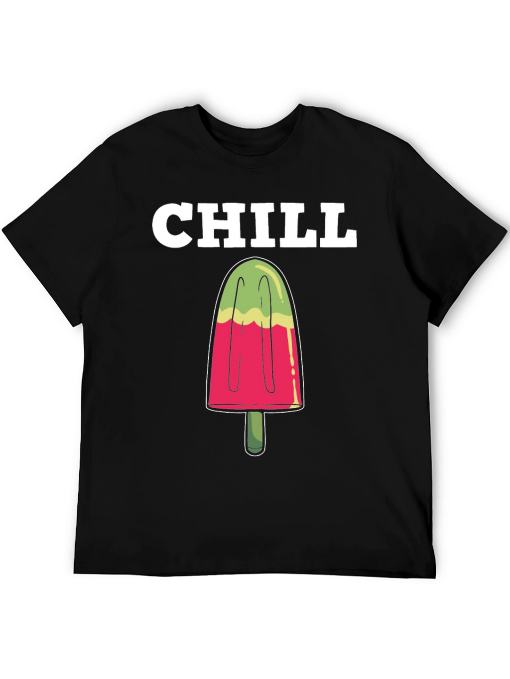 Camiseta Hombre Negra Chill Helado Verano