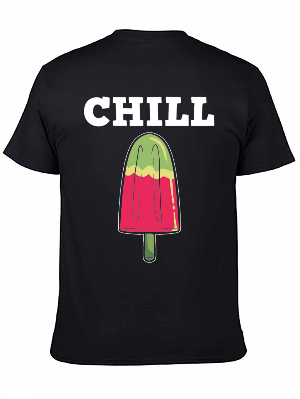 Camiseta Hombre Negra Chill Helado Verano