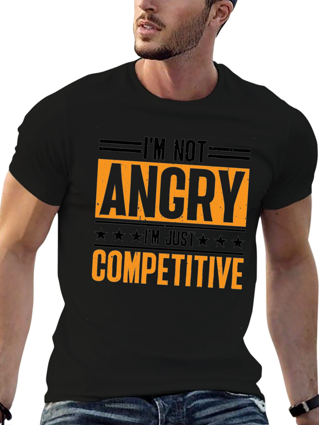 Camiseta Hombre No Estoy Enfadado Soy Competitivo