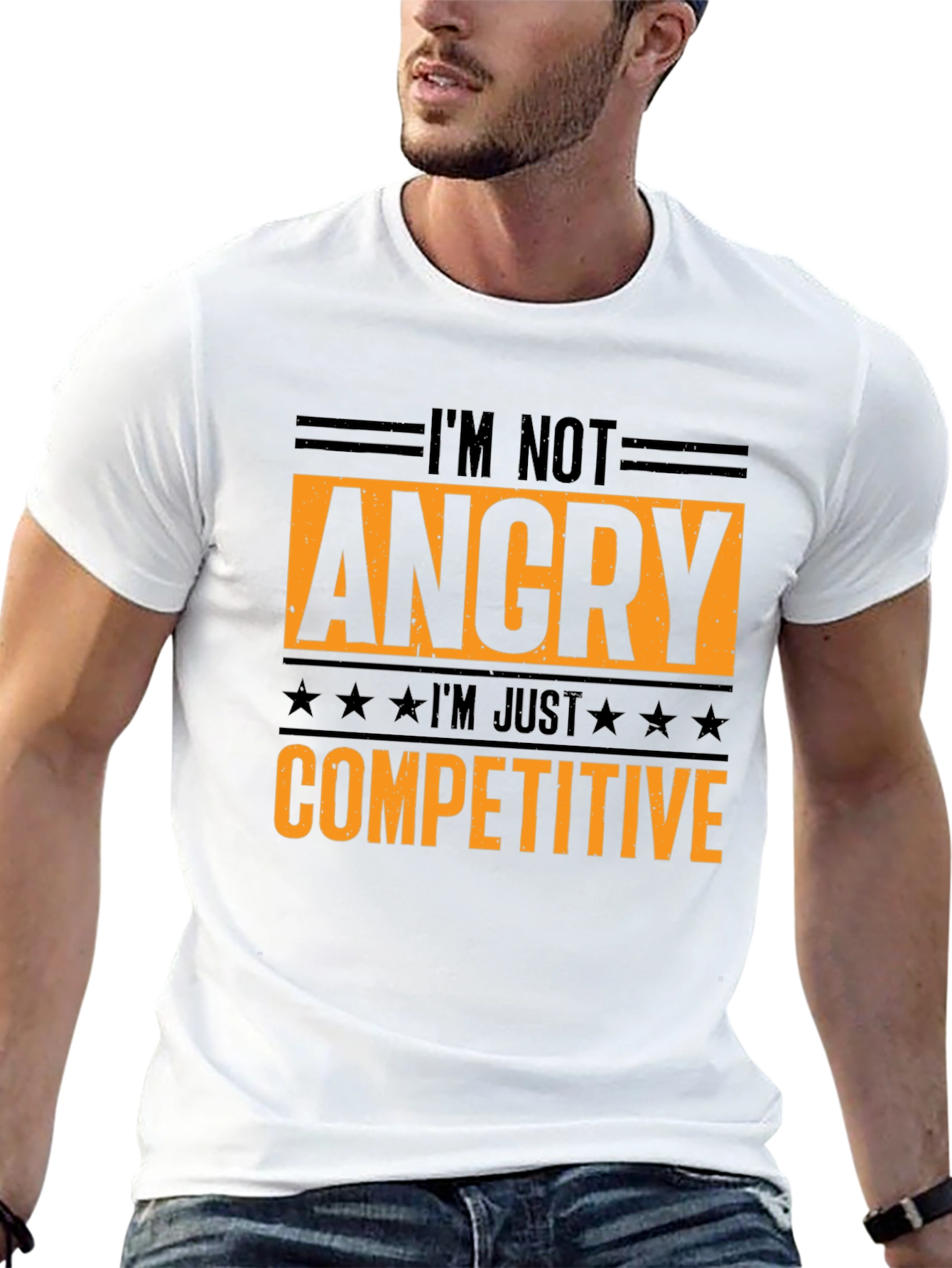 Camiseta Hombre No Estoy Enfadado Soy Competitivo