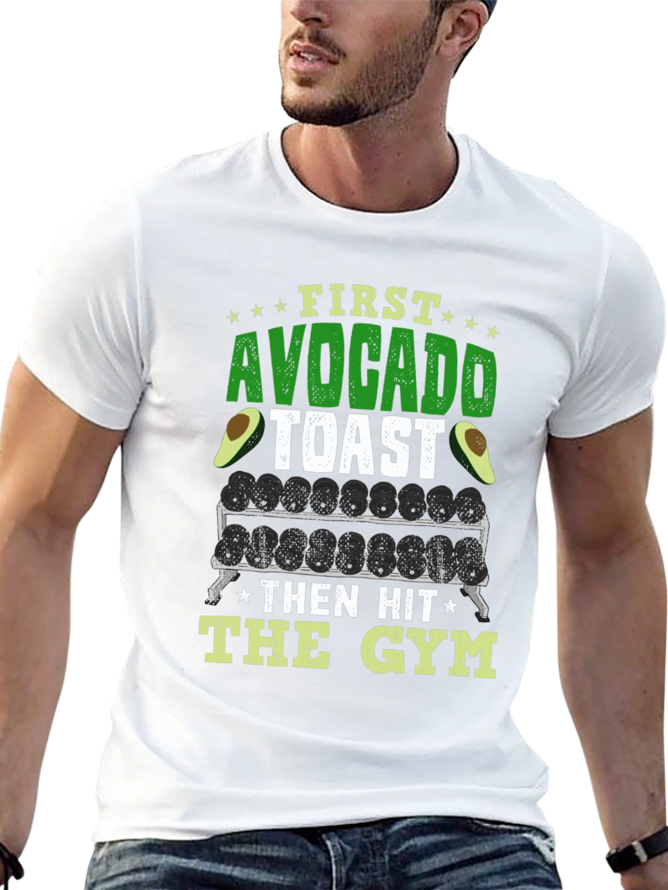 Camiseta Hombre: Aguacate Gym - ¡Estilo y Motivación!