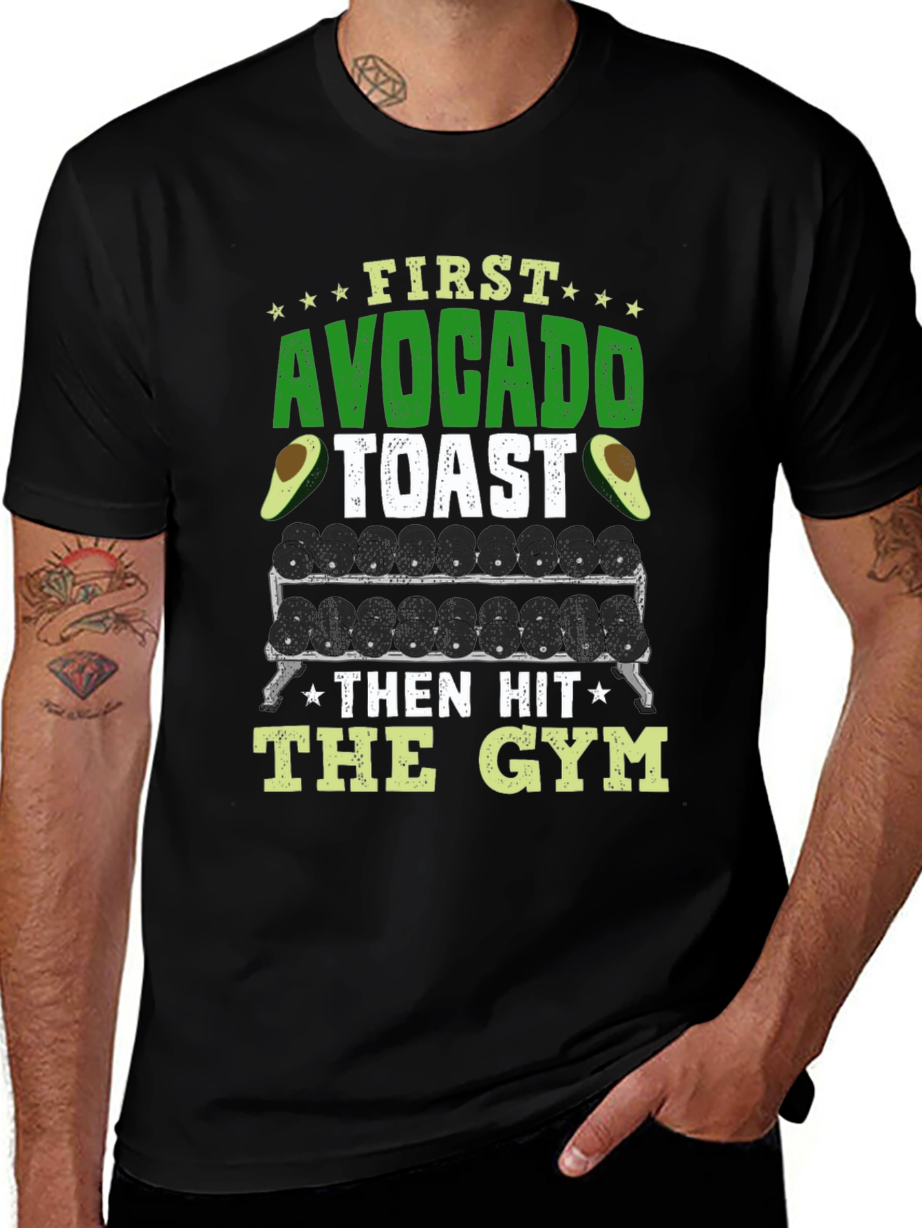 Camiseta Hombre: Aguacate Gym - ¡Estilo y Motivación!