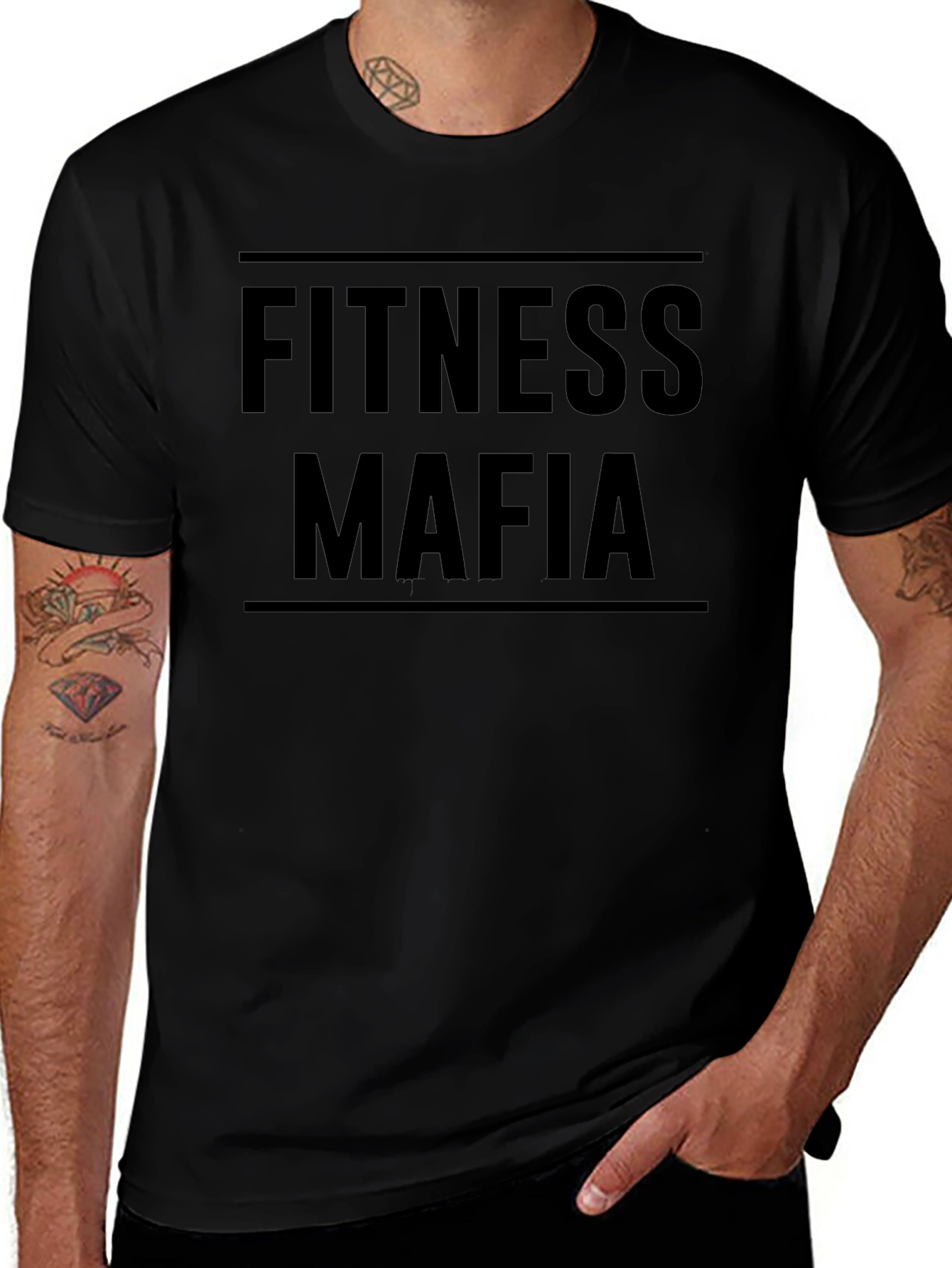 Camiseta Fitness Mafia Negra para Hombre