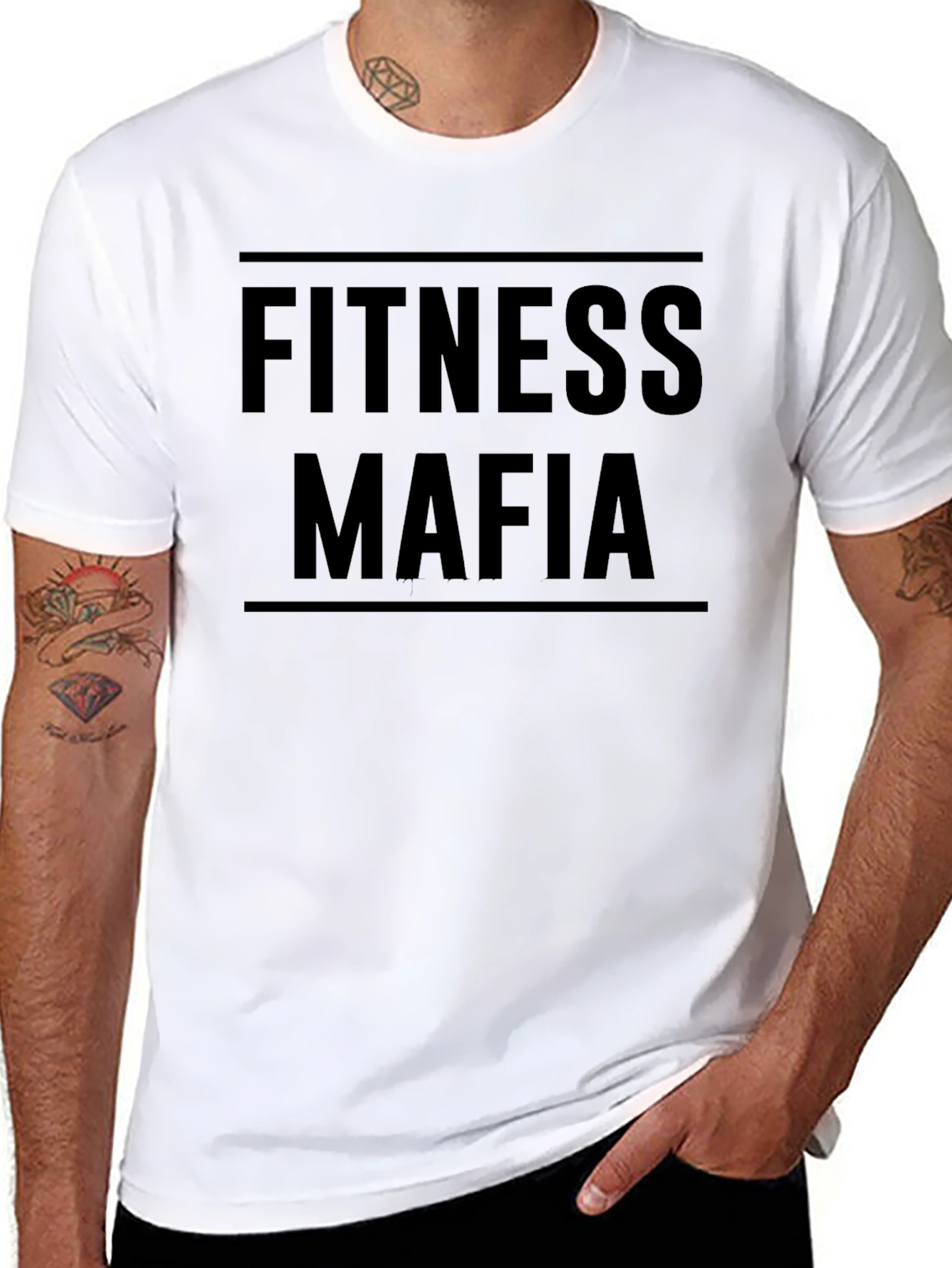 Camiseta Fitness Mafia Negra para Hombre