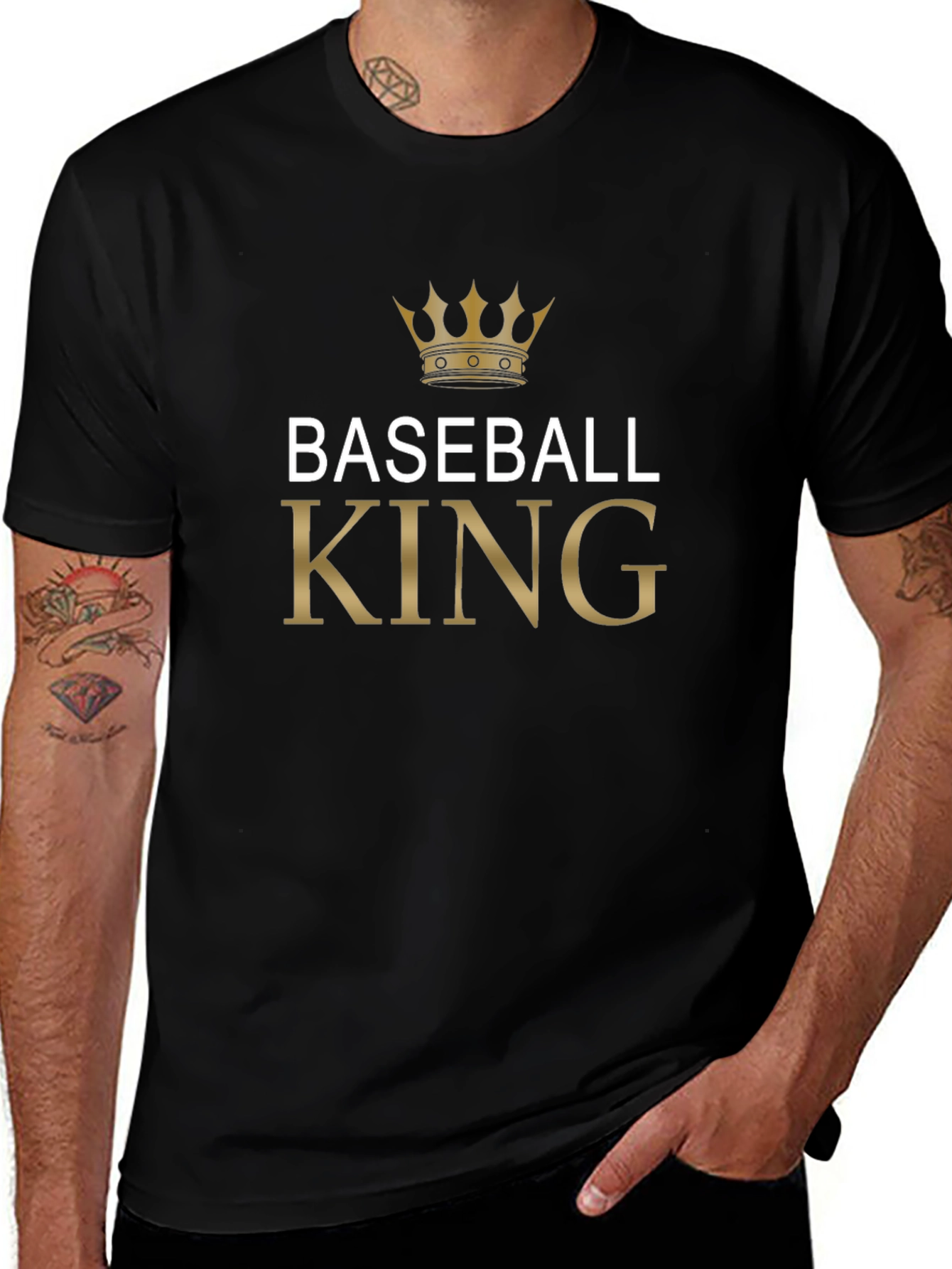 Camiseta Baseball King con Corona Dorada
