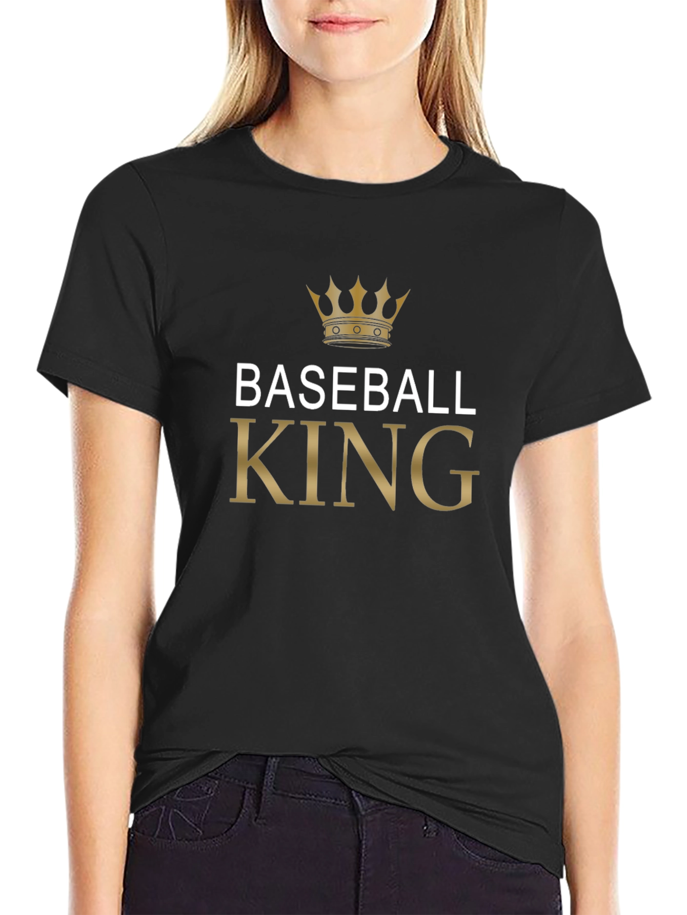 Camiseta Baseball King con Corona Dorada