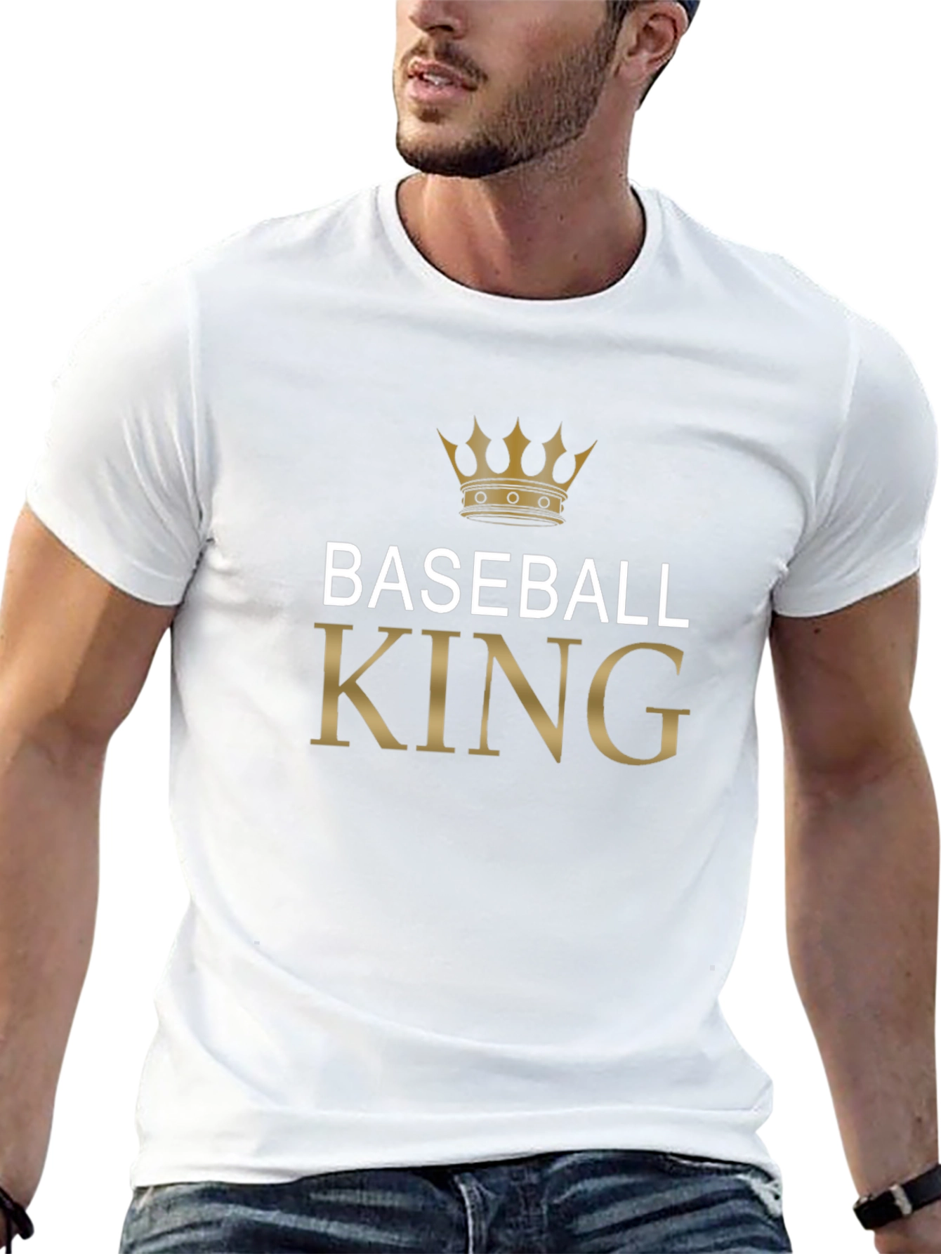 Camiseta Baseball King con Corona Dorada