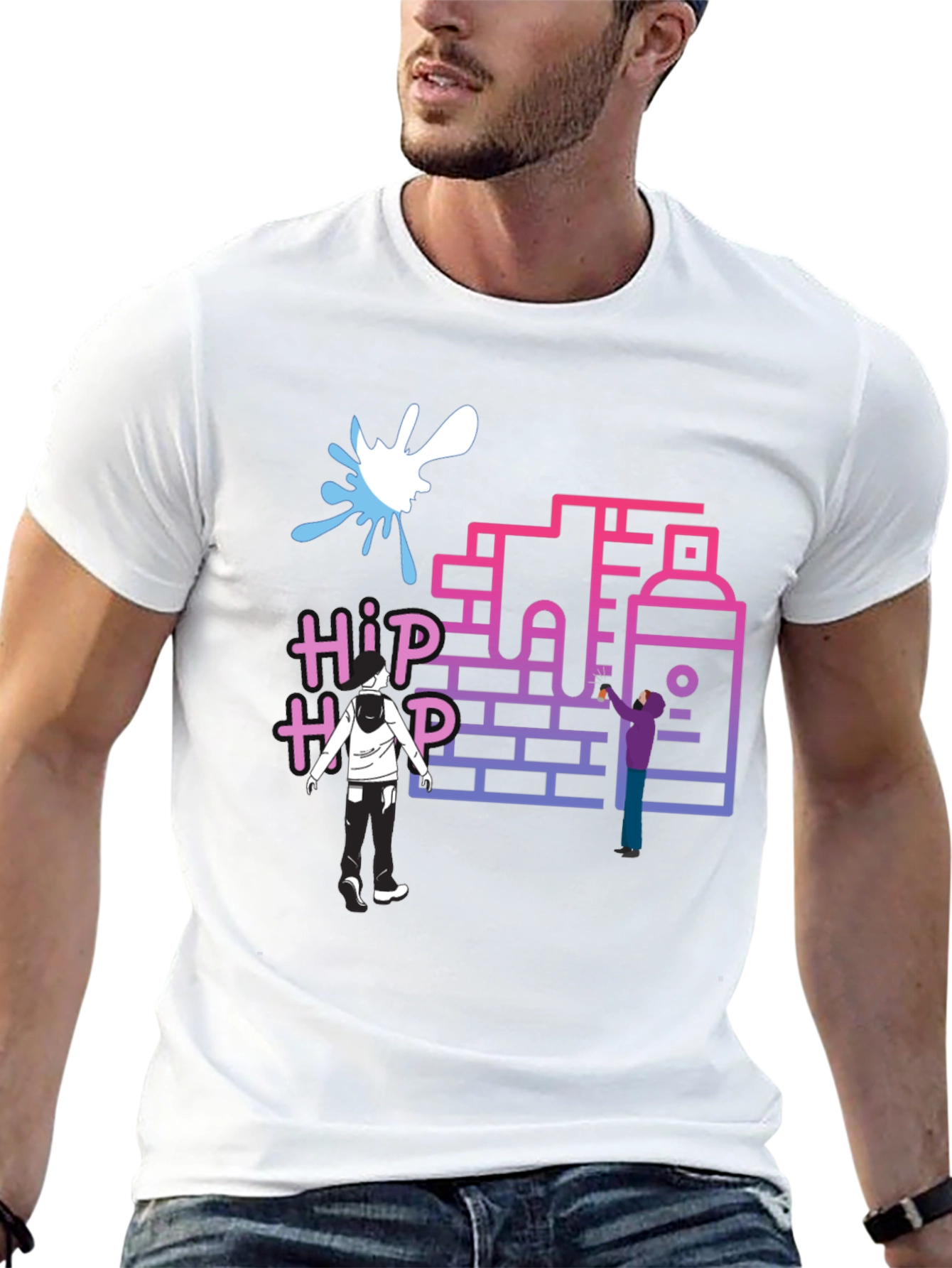 Camiseta Hombre Hip Hop Graffiti Urbana Diseño Único