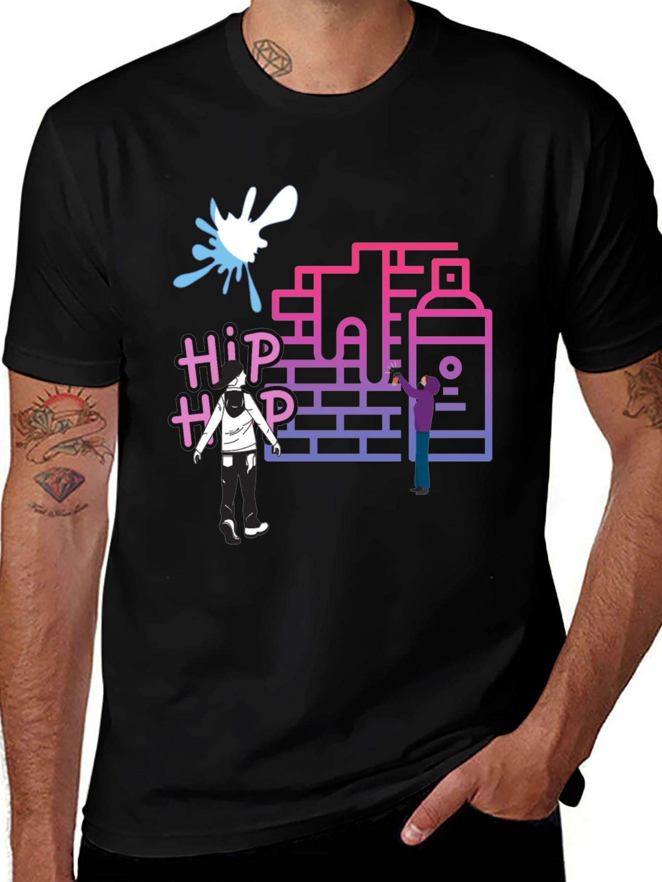 Camiseta Hombre Hip Hop Graffiti Urbana Diseño Único