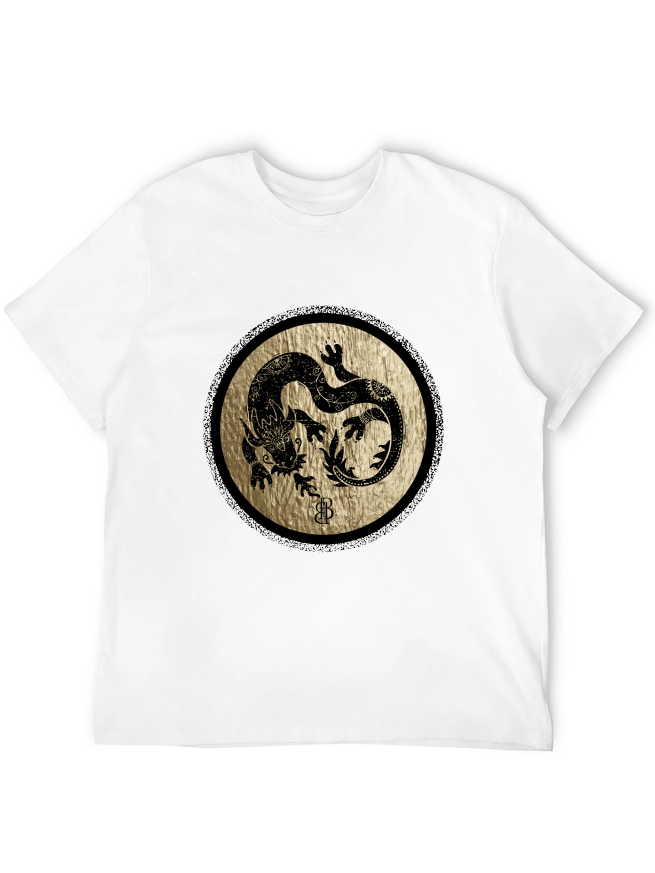 Camiseta Dragón Dorado Estilo Oriental para Hombre