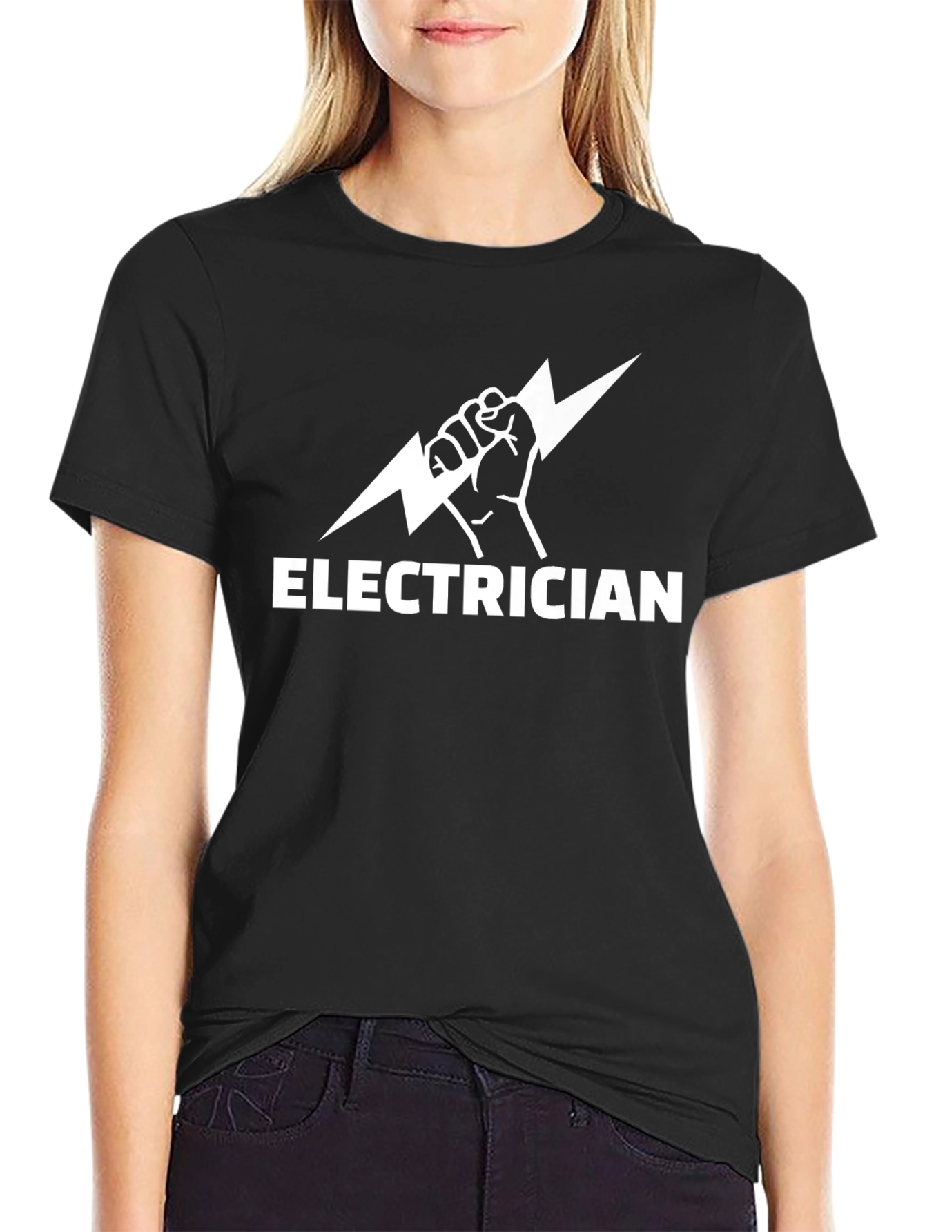 Camiseta Eléctrico Diseño Rayo - Negra