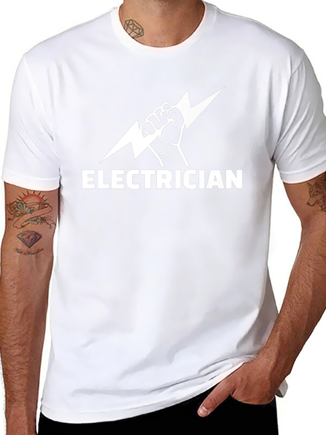 Camiseta Eléctrico Diseño Rayo - Negra
