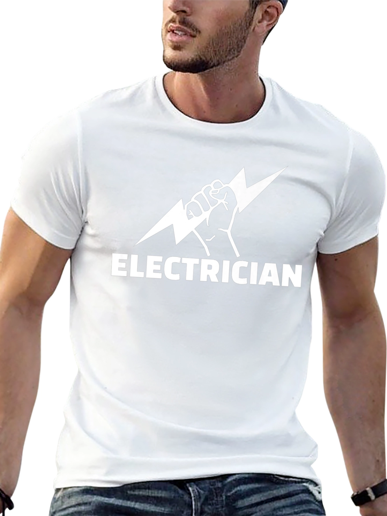 Camiseta Eléctrico Diseño Rayo - Negra