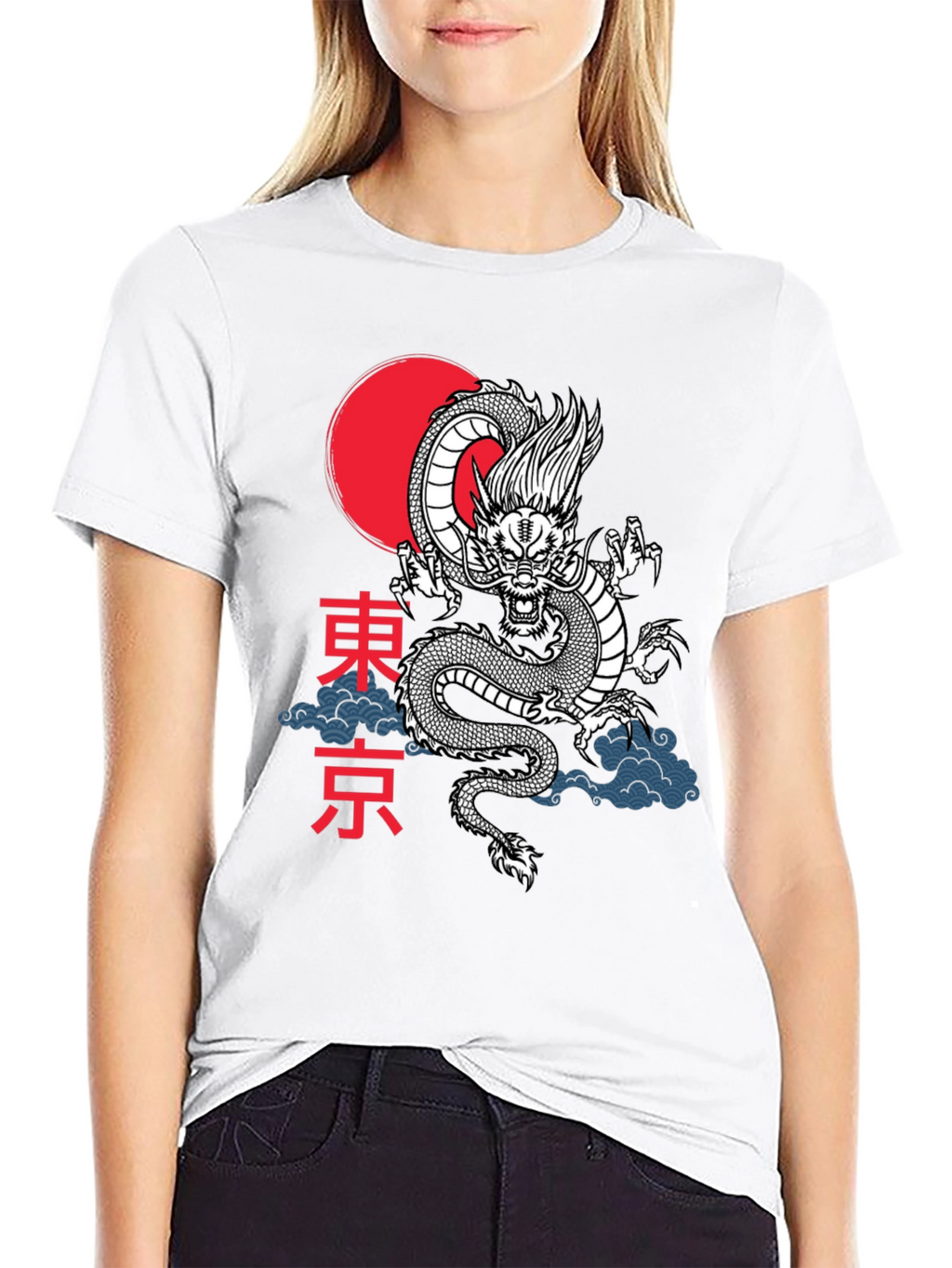 Camiseta Dragón Japonés Tokio Estilo Urbano
