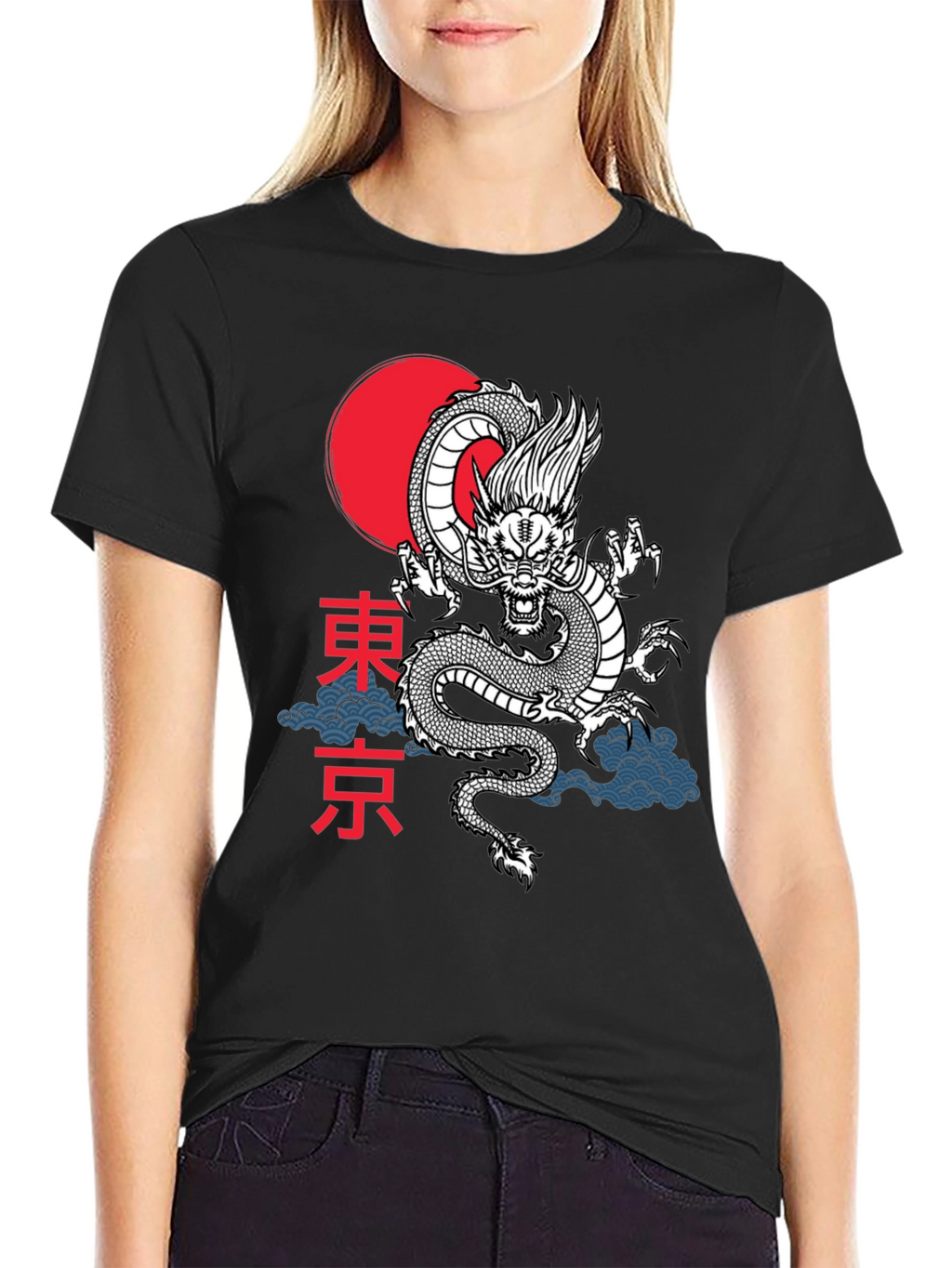 Camiseta Dragón Japonés Tokio Estilo Urbano