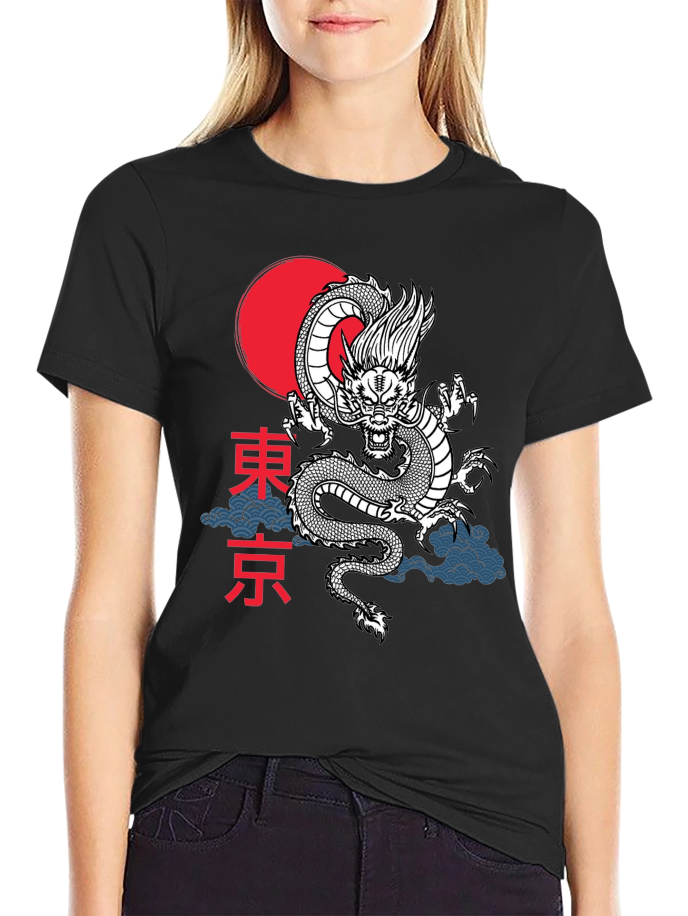 Camiseta Dragón Japonés Tokio Estilo Urbano