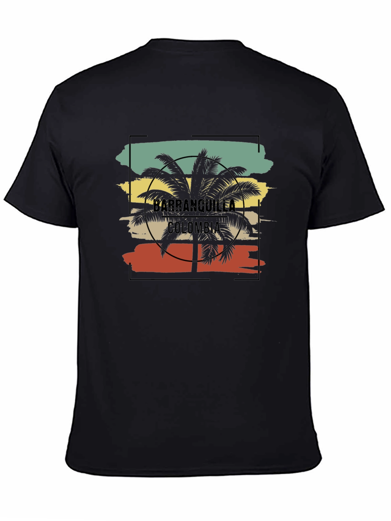 Camiseta Hombre Barranquilla Colombia Diseño Palma Retro