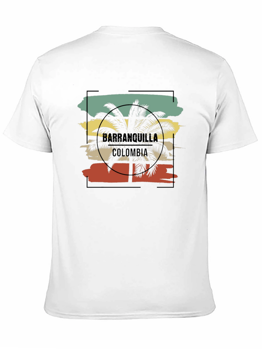 Camiseta Hombre Barranquilla Colombia Diseño Palma Retro