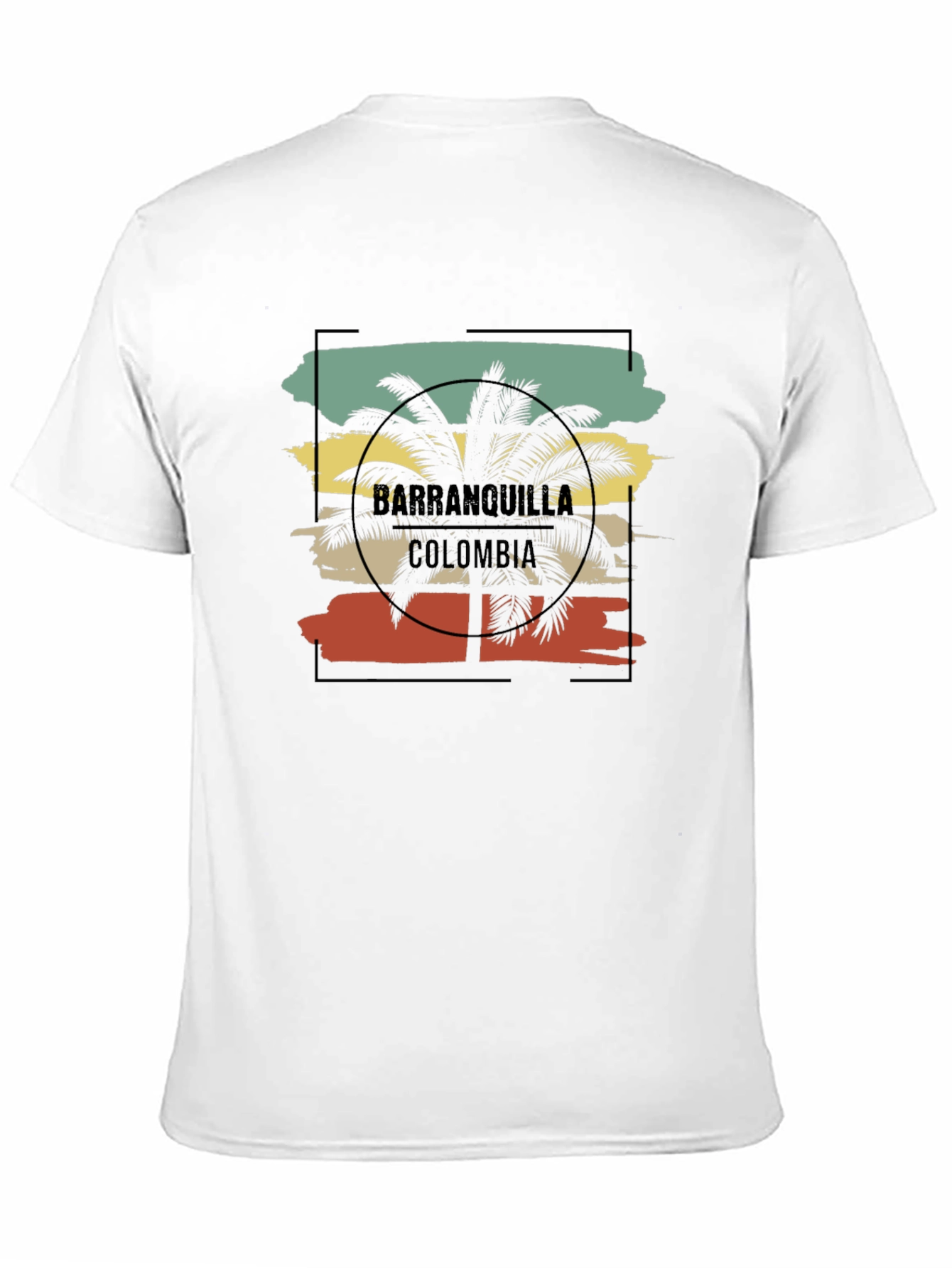 Camiseta Hombre Barranquilla Colombia Diseño Palma Retro