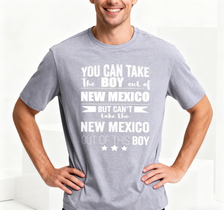 Camiseta con la Frase "No Puedes Sacar a Nuevo México de Mí" - 100% Algodón, Estilo Vintage