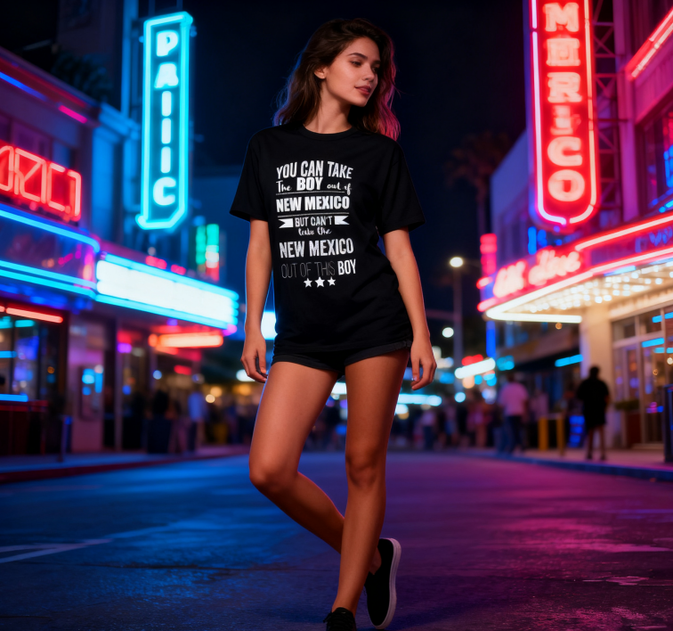 Camiseta con la Frase "No Puedes Sacar a Nuevo México de Mí" - 100% Algodón, Estilo Vintage