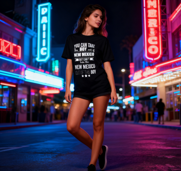 Camiseta con la Frase "No Puedes Sacar a Nuevo México de Mí" - 100% Algodón, Estilo Vintage