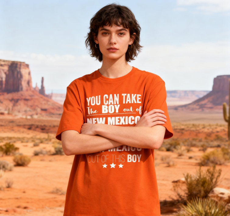 Camiseta con la Frase "No Puedes Sacar a Nuevo México de Mí" - 100% Algodón, Estilo Vintage