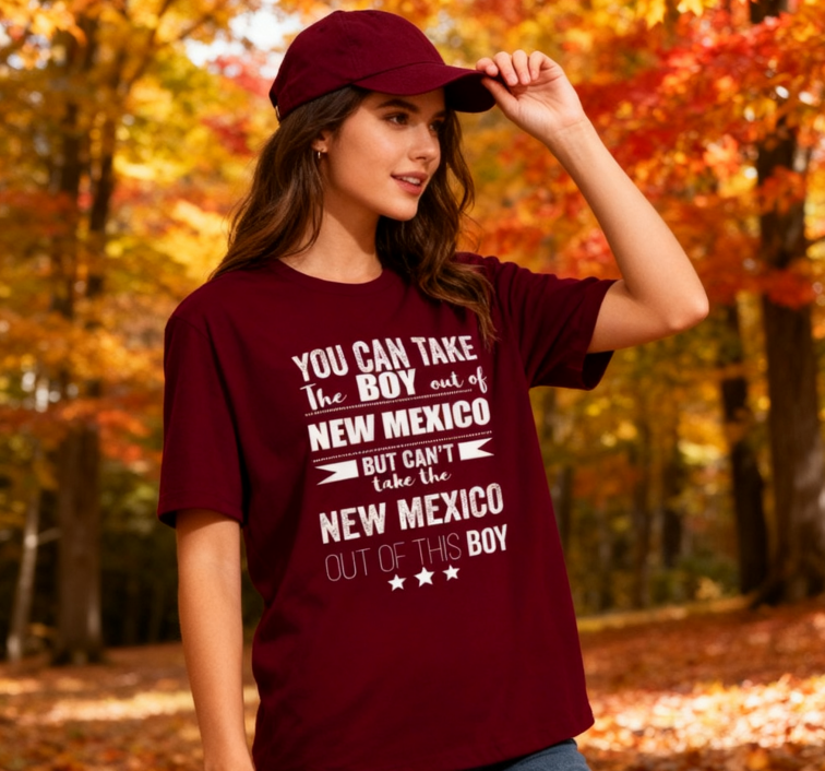 Camiseta con la Frase "No Puedes Sacar a Nuevo México de Mí" - 100% Algodón, Estilo Vintage