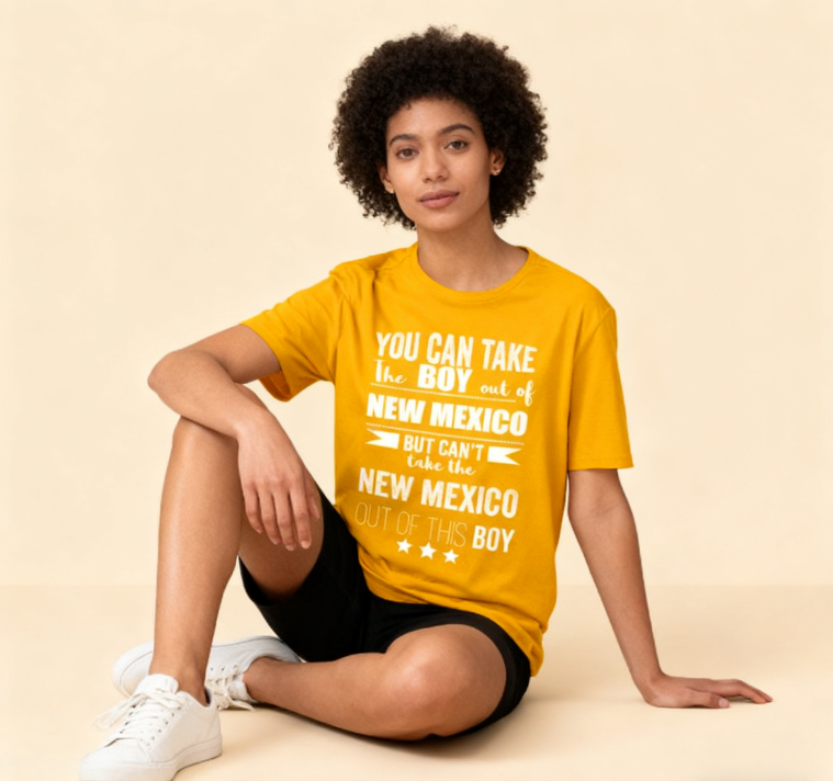 Camiseta con la Frase "No Puedes Sacar a Nuevo México de Mí" - 100% Algodón, Estilo Vintage