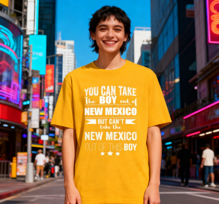 Camiseta con la Frase "No Puedes Sacar a Nuevo México de Mí" - 100% Algodón, Estilo Vintage