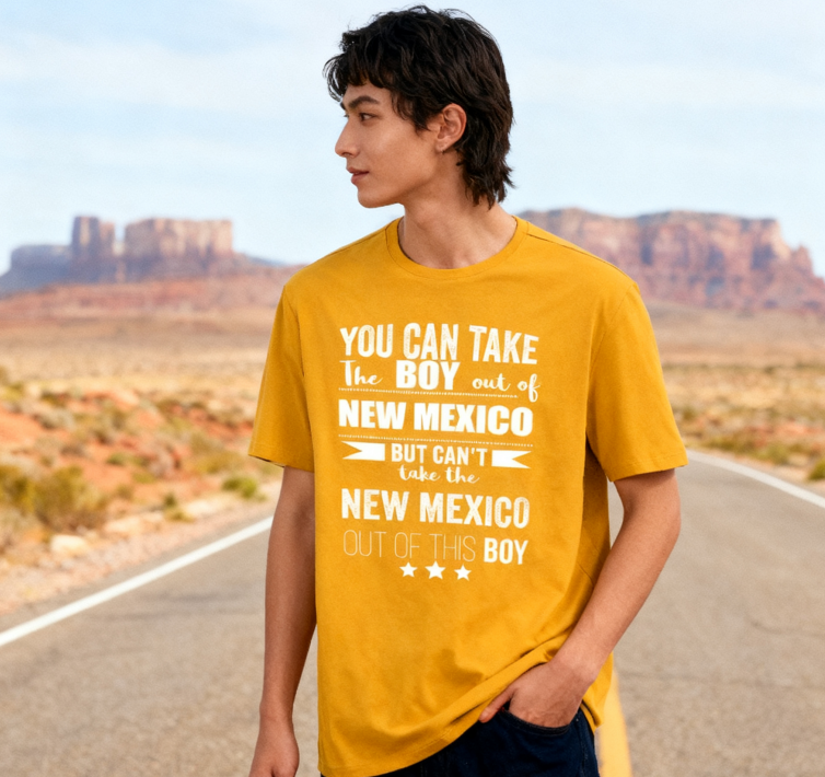 Camiseta con la Frase "No Puedes Sacar a Nuevo México de Mí" - 100% Algodón, Estilo Vintage