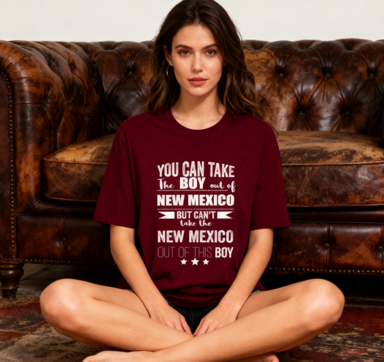 Camiseta con la Frase "No Puedes Sacar a Nuevo México de Mí" - 100% Algodón, Estilo Vintage
