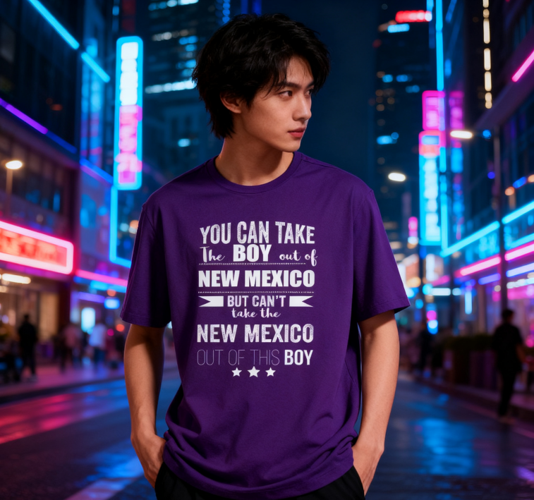 Camiseta con la Frase "No Puedes Sacar a Nuevo México de Mí" - 100% Algodón, Estilo Vintage
