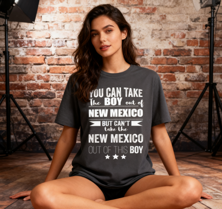 Camiseta con la Frase "No Puedes Sacar a Nuevo México de Mí" - 100% Algodón, Estilo Vintage