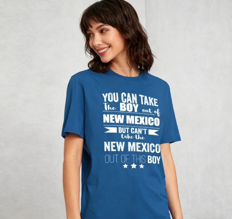 Camiseta con la Frase "No Puedes Sacar a Nuevo México de Mí" - 100% Algodón, Estilo Vintage