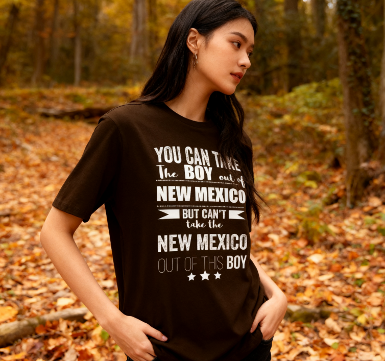 Camiseta con la Frase "No Puedes Sacar a Nuevo México de Mí" - 100% Algodón, Estilo Vintage