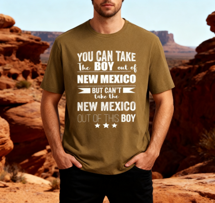 Camiseta con la Frase "No Puedes Sacar a Nuevo México de Mí" - 100% Algodón, Estilo Vintage