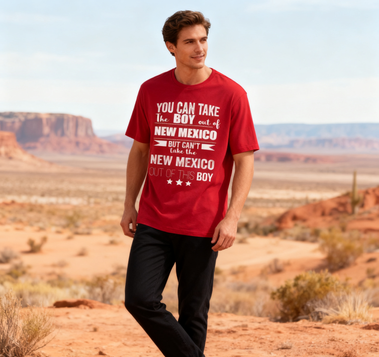 Camiseta con la Frase "No Puedes Sacar a Nuevo México de Mí" - 100% Algodón, Estilo Vintage