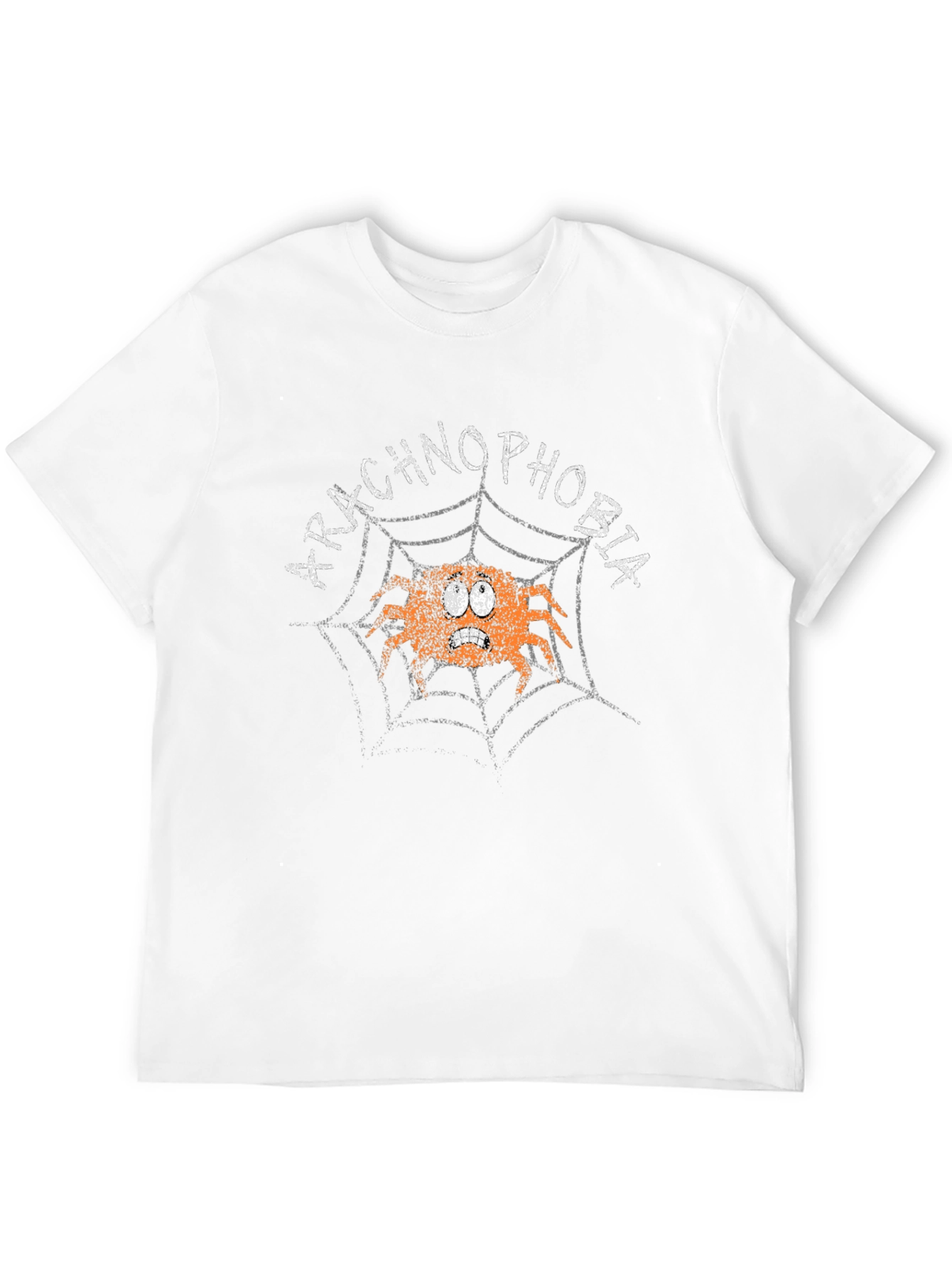 Camiseta Hombre Negra con Araña y Texto Arachnophobia