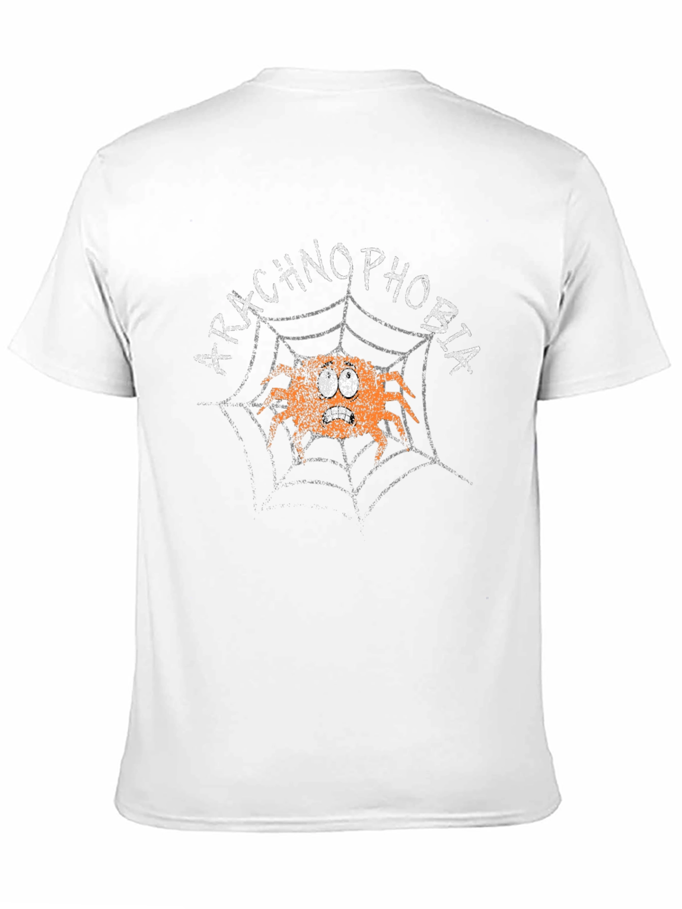 Camiseta Hombre Negra con Araña y Texto Arachnophobia