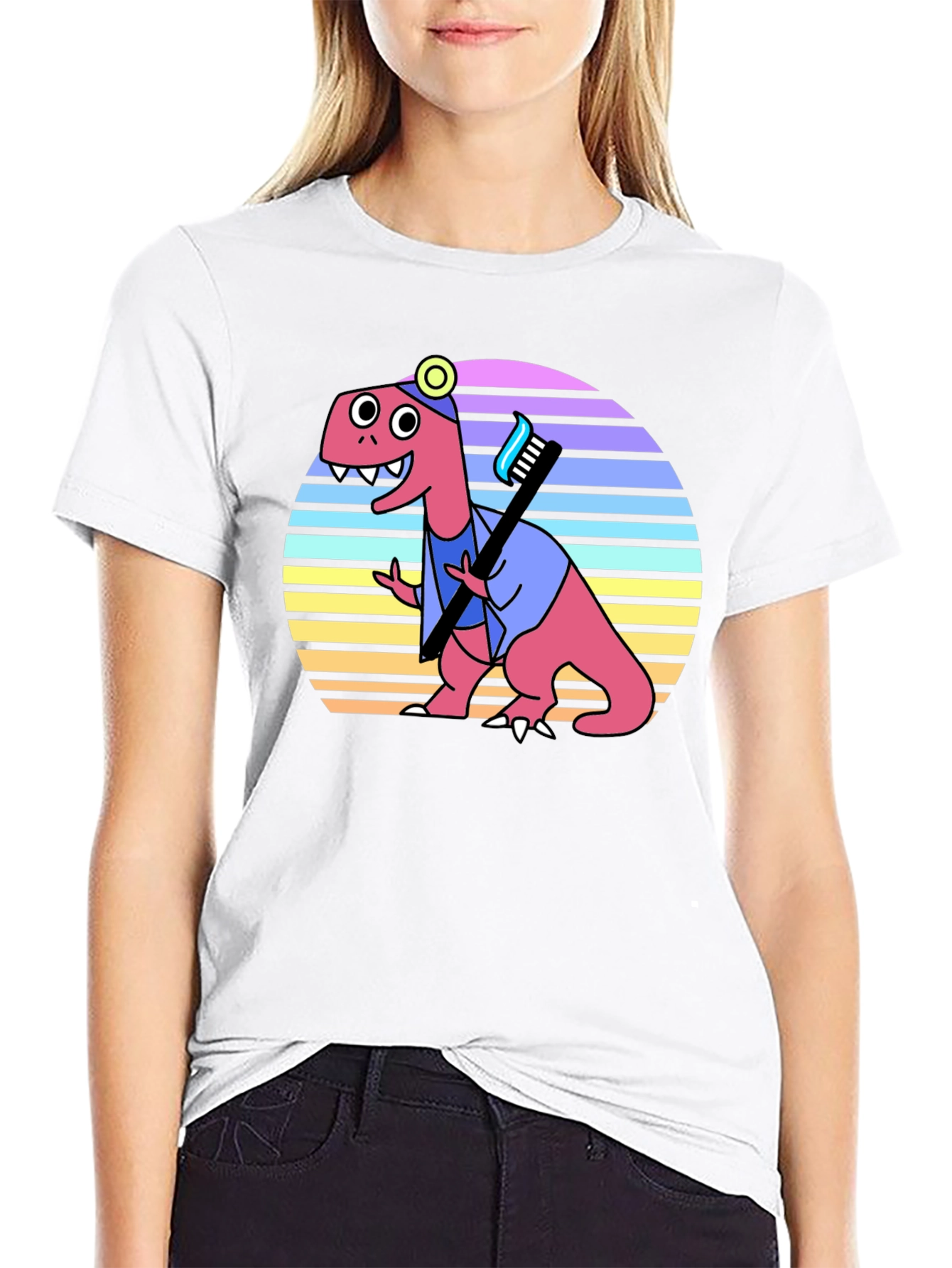 Camiseta Divertida de Dentista Dinosaurio