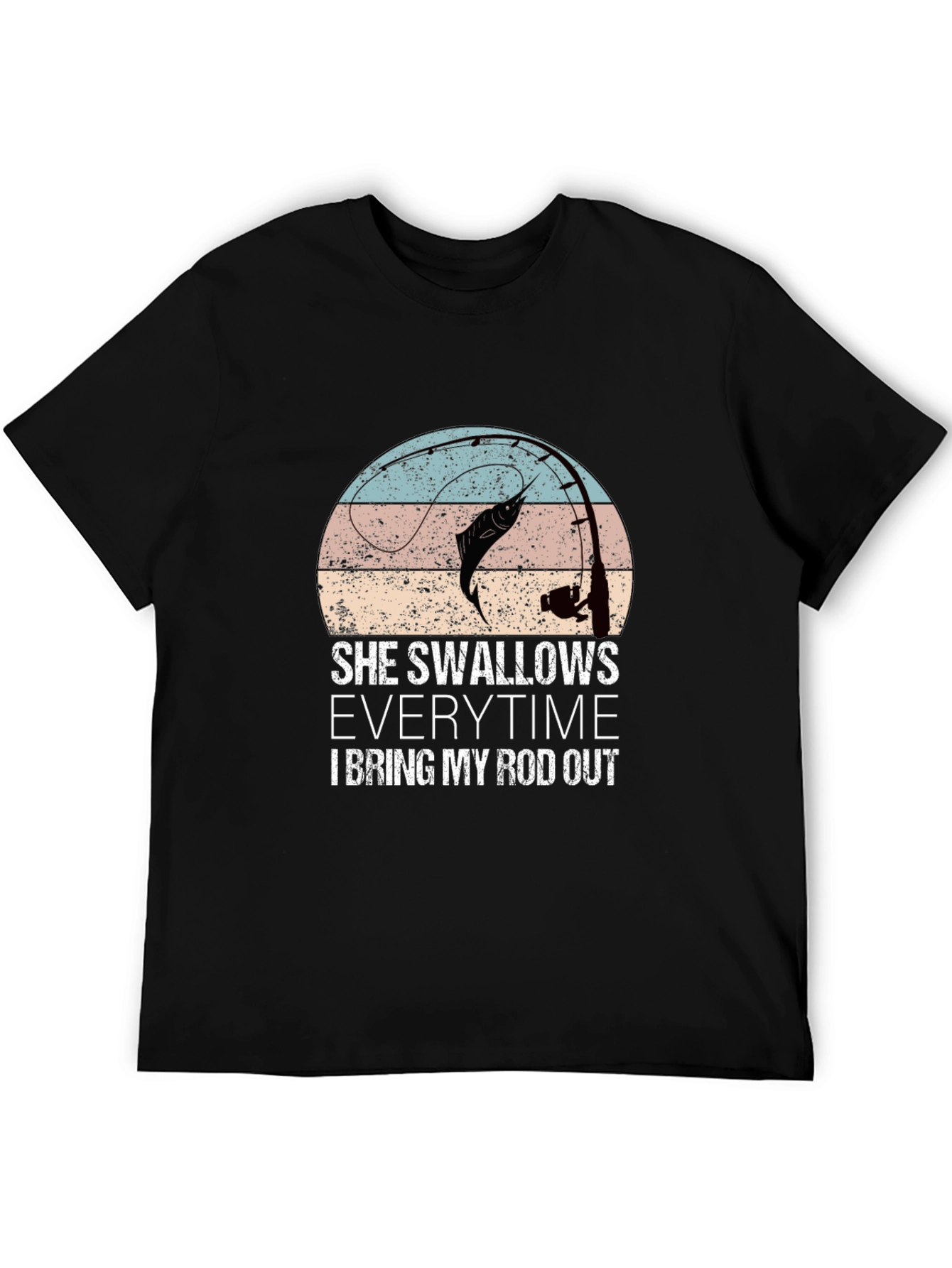 Camiseta gráfica de pesca con diseño divertido