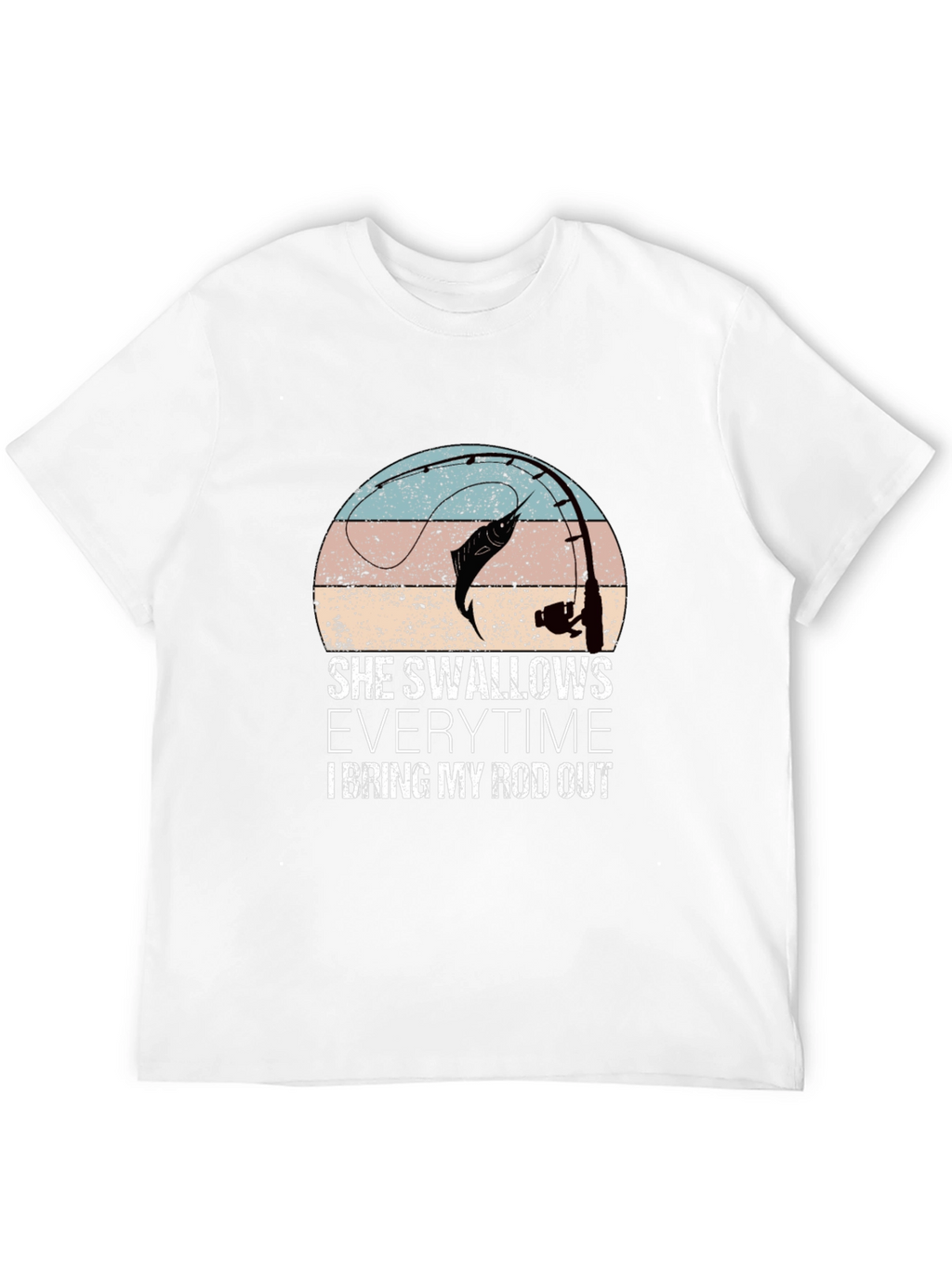 Camiseta gráfica de pesca con diseño divertido